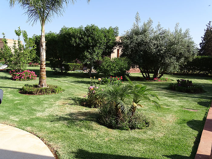 Hébergement de luxe Marrakech : vue sur jardin