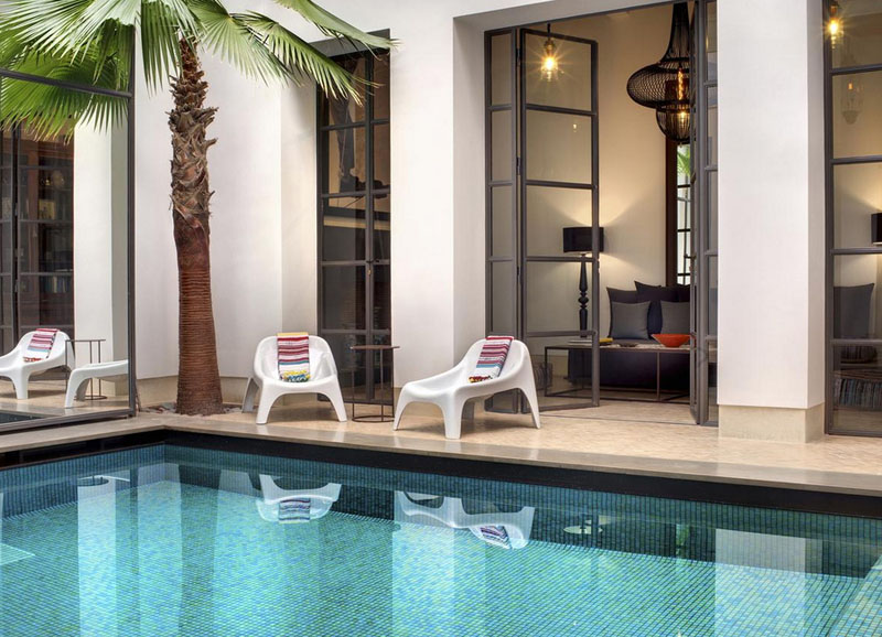 Riad de luxe Marrakech : patio piscine ! 
